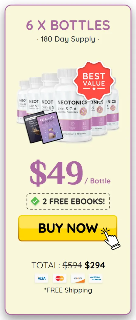 neotonics official website 6 Bottles 180-Day Supply
